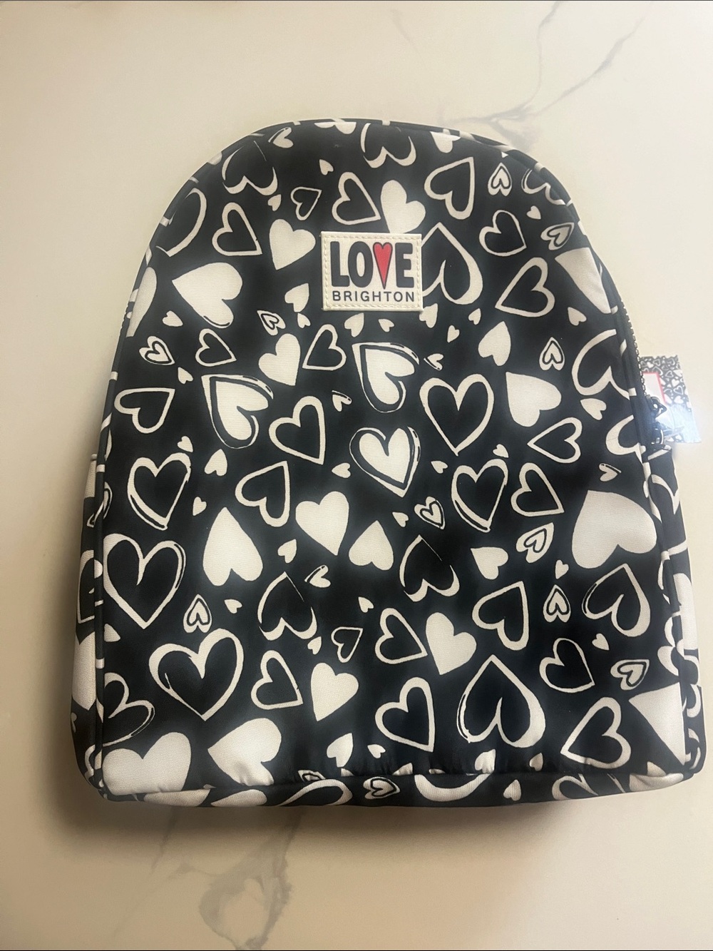 NWT Brighton Black & White Heart Print Backpack